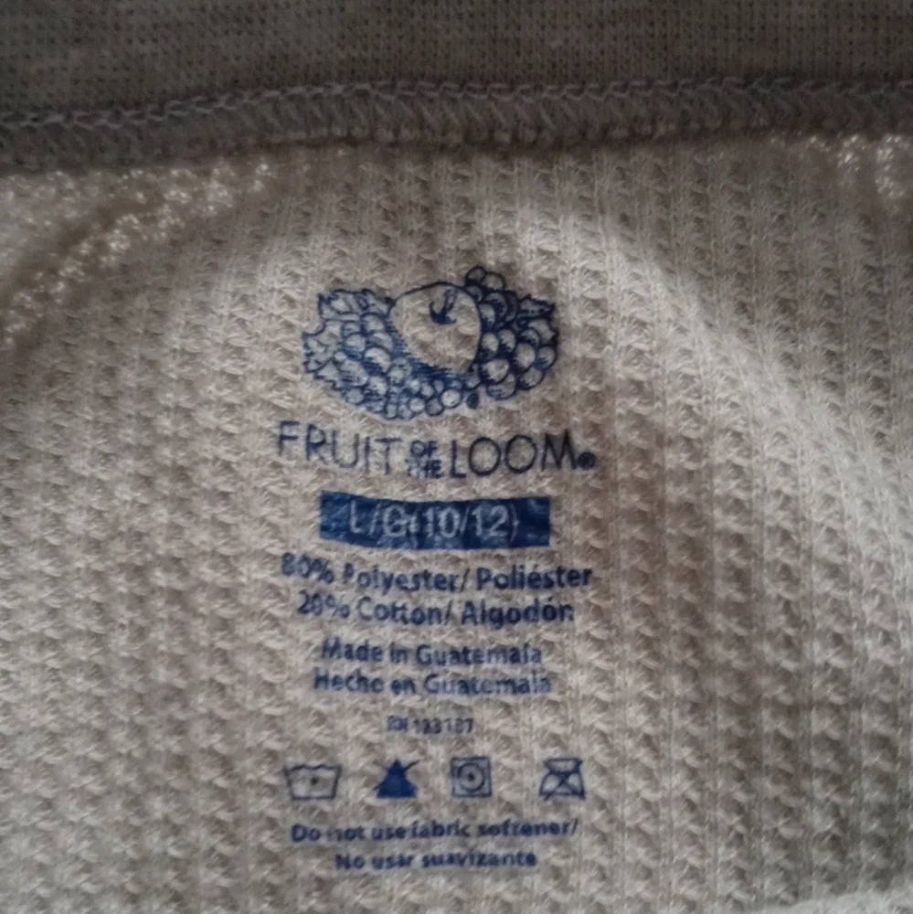 FRUIT OF THE LOOM BOYS' THERMAL 2-PIECE SET. SIZE L/G 10/12. COLOR GRAY. - Picture 5 of 16